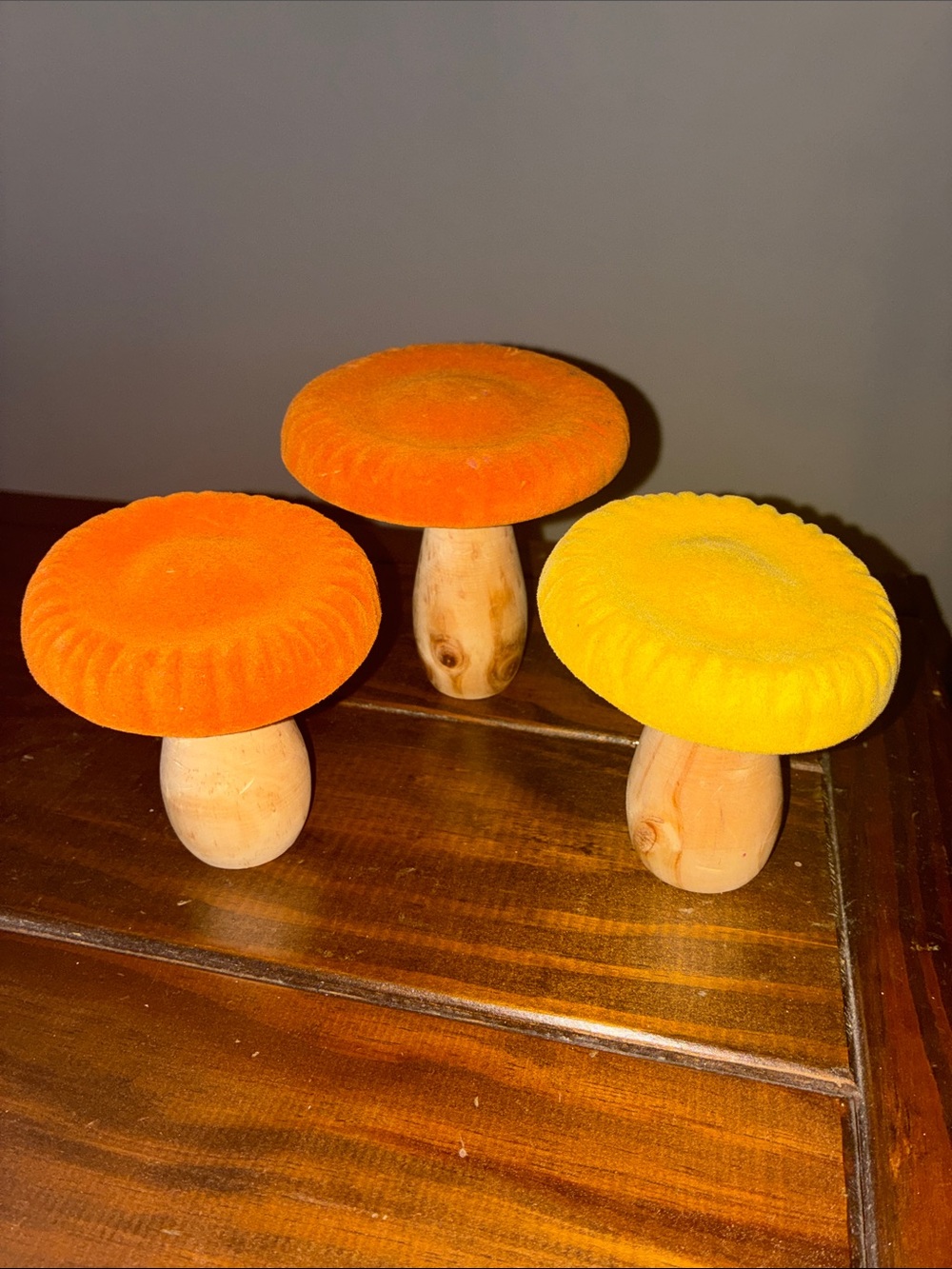 Velvet Mushroom Decor Ceramic Wooden Hobby Lobby 70s retro whimsical cottagecore